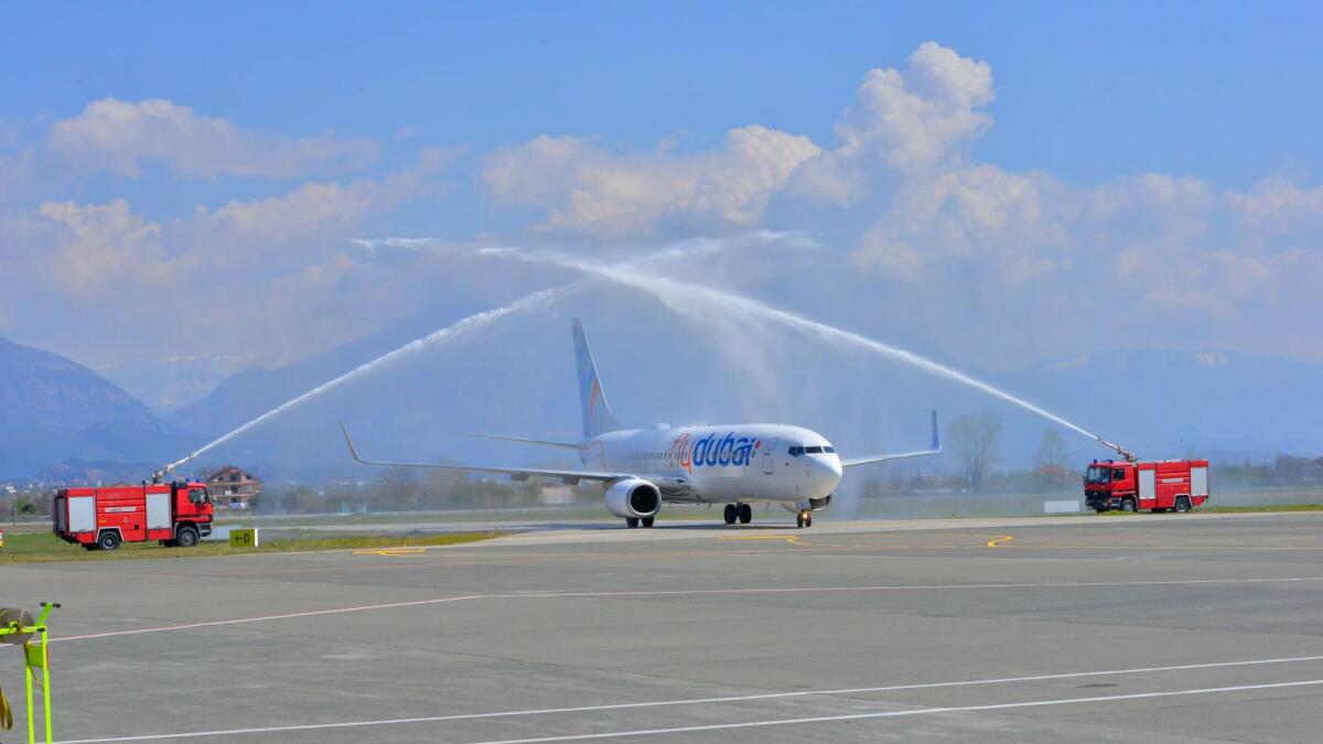 Flydubai’s first flight to Tirana touched down in the Albanian capital marking the start of service from Dubai