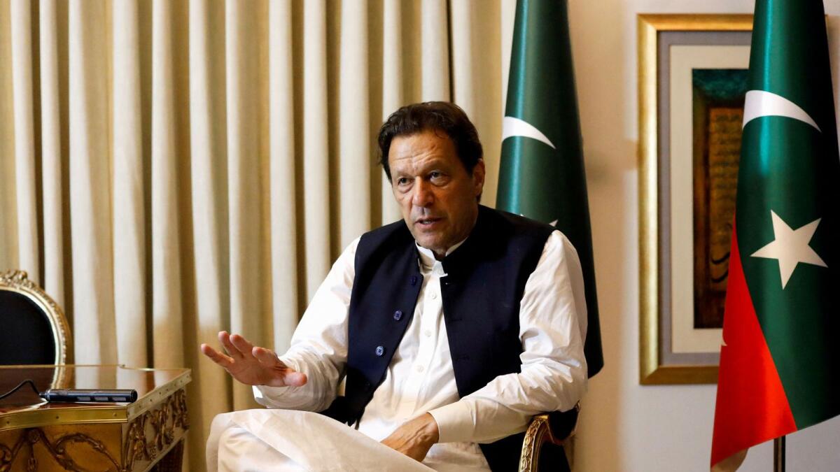 Pakistan's former prime minister Imran Khan speaks with Reuters during an interview in Lahore on March 17, 2023. — Reuters file