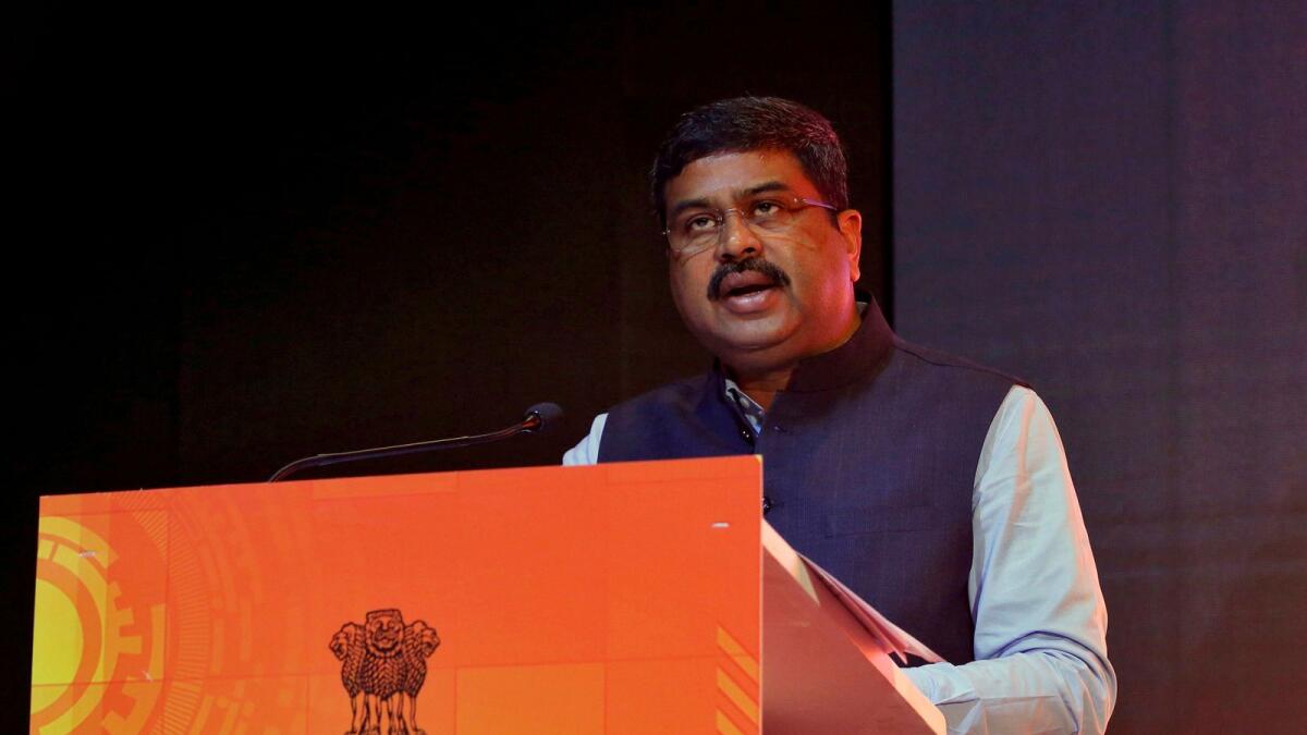 India's Oil Minister Dharmendra Pradhan said he also discussed with the Adnoc CEO Sultan Al Jaber ways of strengthening and “providing momentum to (the) bilateral strategic energy partnership” between the two countries. — Reuters file