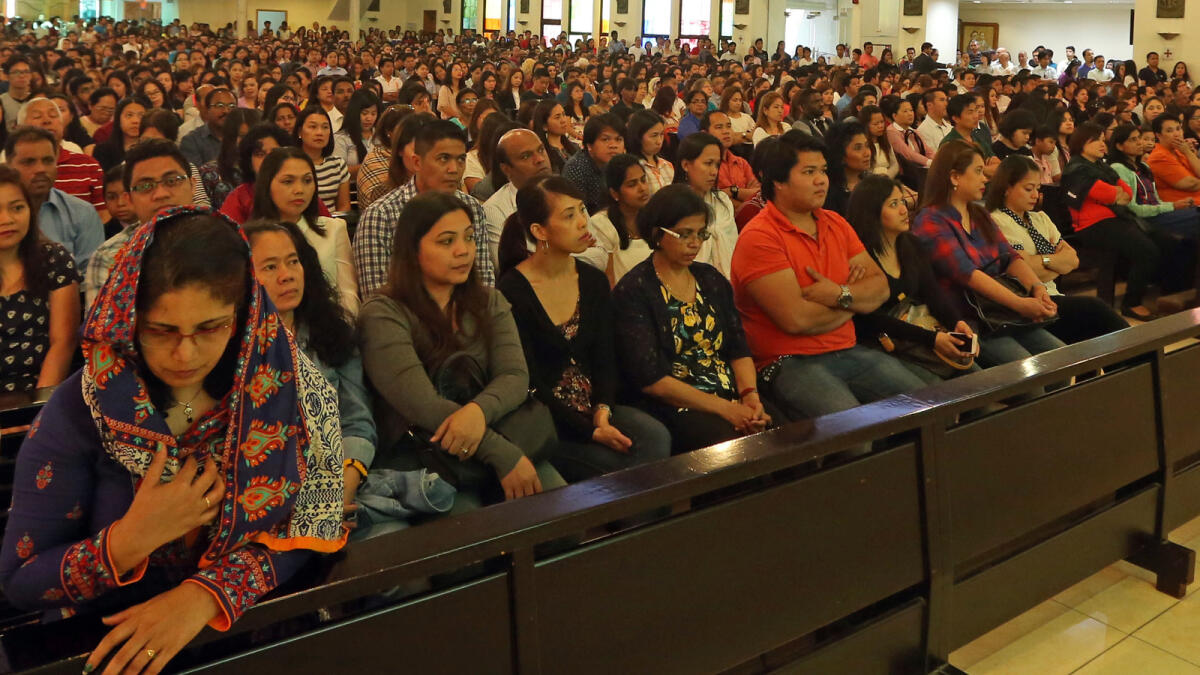 NA270316-DS-EASTERMASS- Catholic devotees attend Easter Sunday Mass at the St. Mary's Churh in Oud Metha in Dubai on Sunday, March 27, 2016. Photo by Dhes Handumon