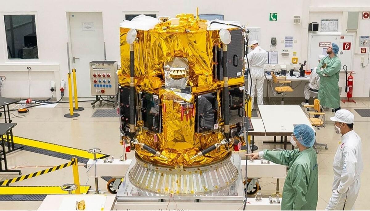 Hakuto-R Mission 1 lander being assembled at the IABG Space Test Centre in Germany. Photo: AFP