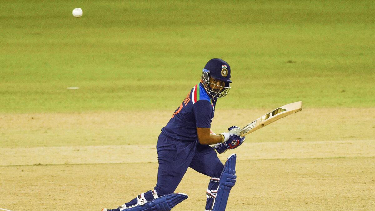 India's Prithvi Shaw plays a shot during the second ODI against Sri Lanka. (AFP)