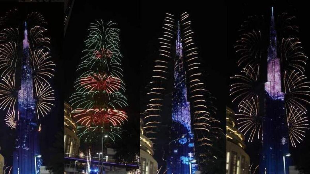 Never seen before fireworks at Burj Khalifa for New Year