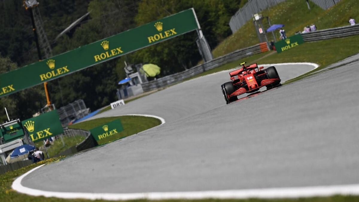 Ferrari's Charles Leclerc during practice. - Reuters
