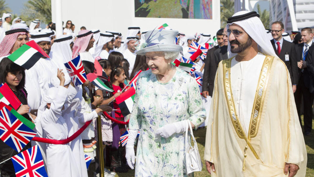 Britain's Queen Elizabeth's visit to the UAE in 2010.