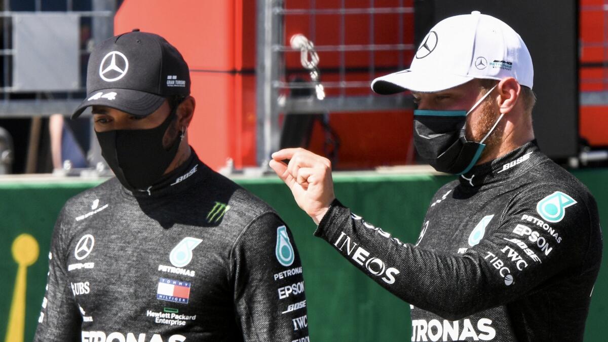 Mercedes drivers Lewis Hamilton (left) and Valtteri Bottas. - (Mercedes Twitter)