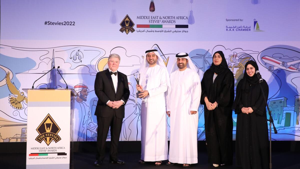 The award ceremony held recently in Ras Al Khaimah under sponsorship of Ras Al Khaimah Chamber of Commerce and industry. — Supplied photo 