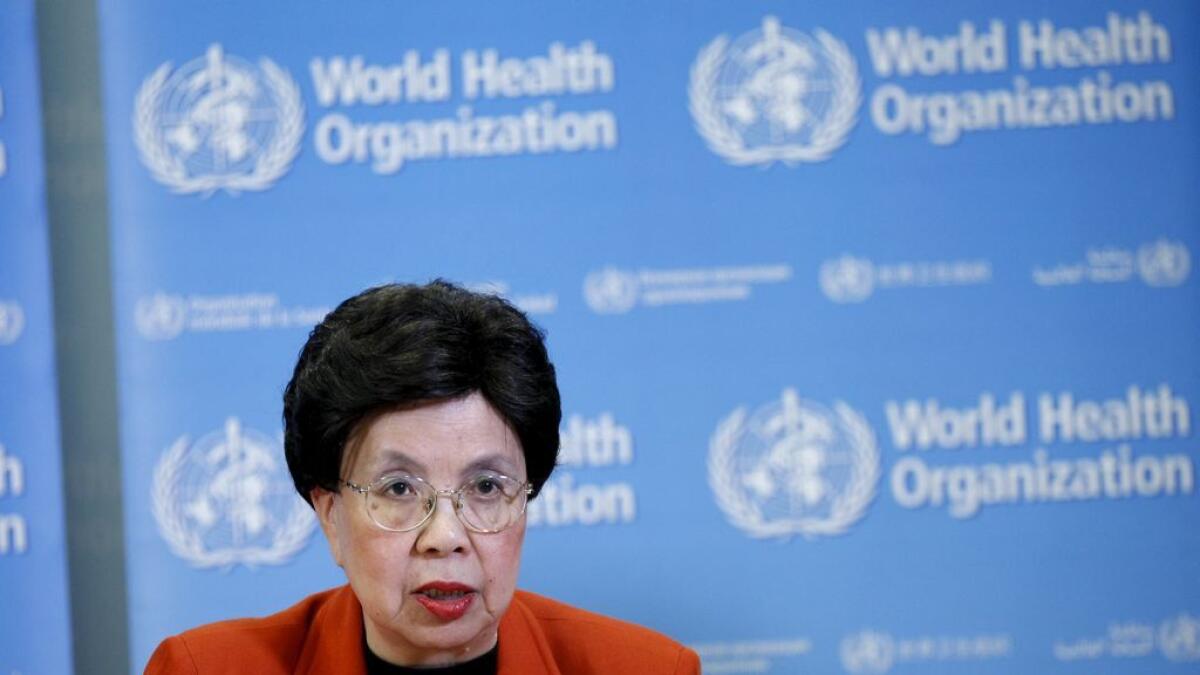 World Health Organization (WHO) Director-General Margaret Chan speaks during a news conference.