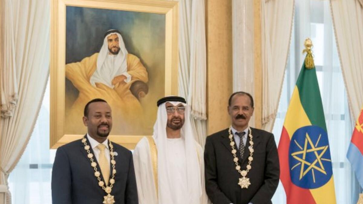 Sheikh Mohamed welcomes Eritrea, Ethiopia leaders