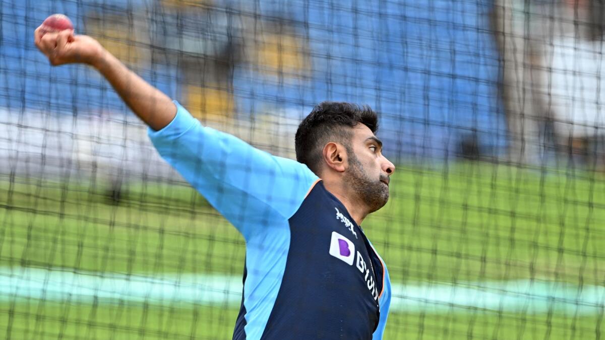 India's Ravichandran Ashwin takes part in a training session. (AFP)