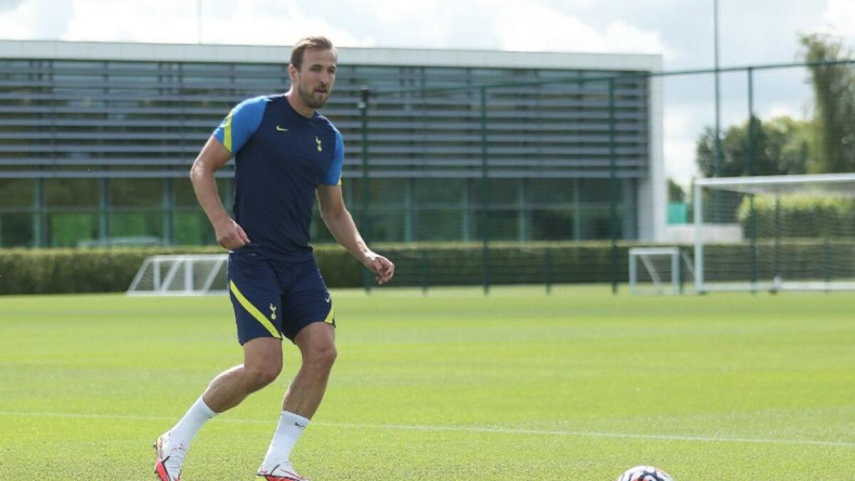 Harry Kane during a training session. (Twitter)