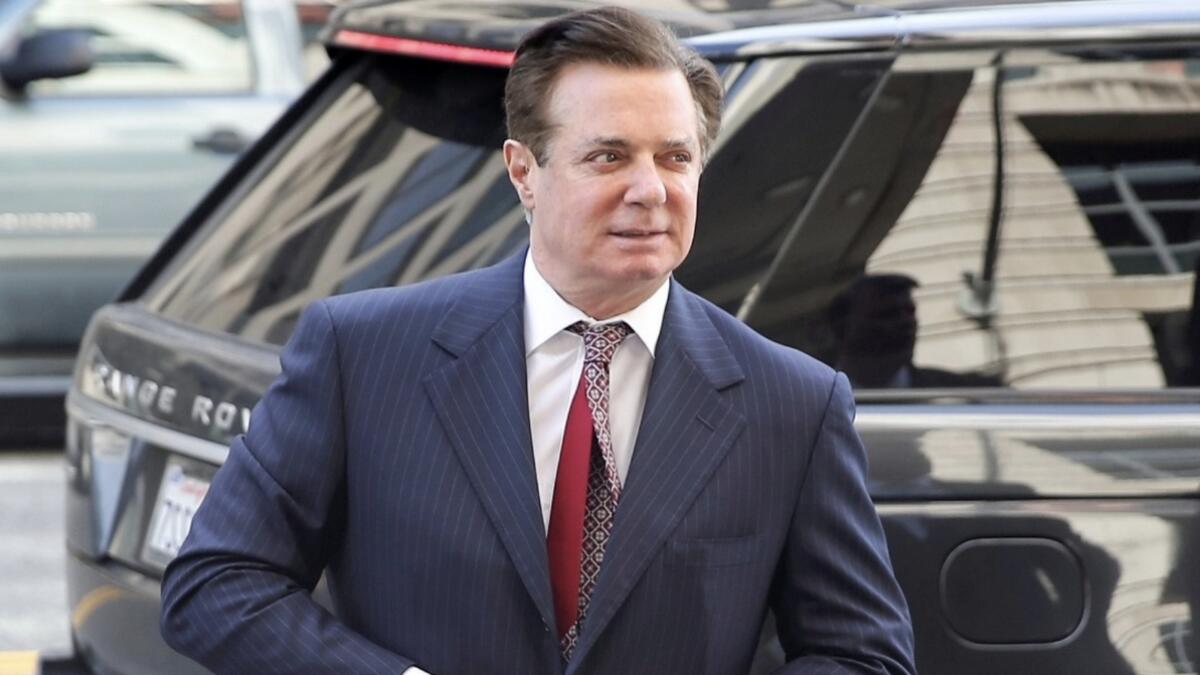 Former Trump campaign chief Manafort sent to jail