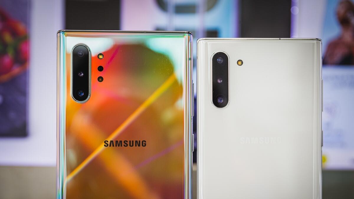 The Samsung Galaxy Note 10 and 10+ photographed at Samsung HQ during an early hands on preview in Dubai.
