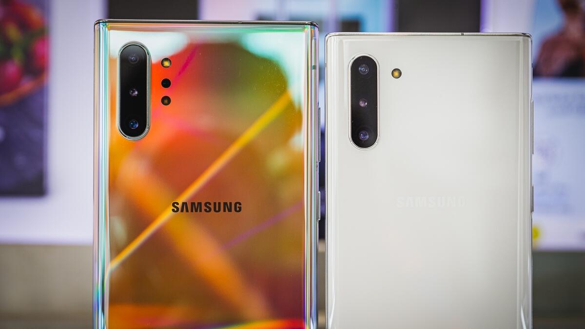 The Samsung Galaxy Note 10 and 10+ photographed at Samsung HQ during an early hands on preview in Dubai.