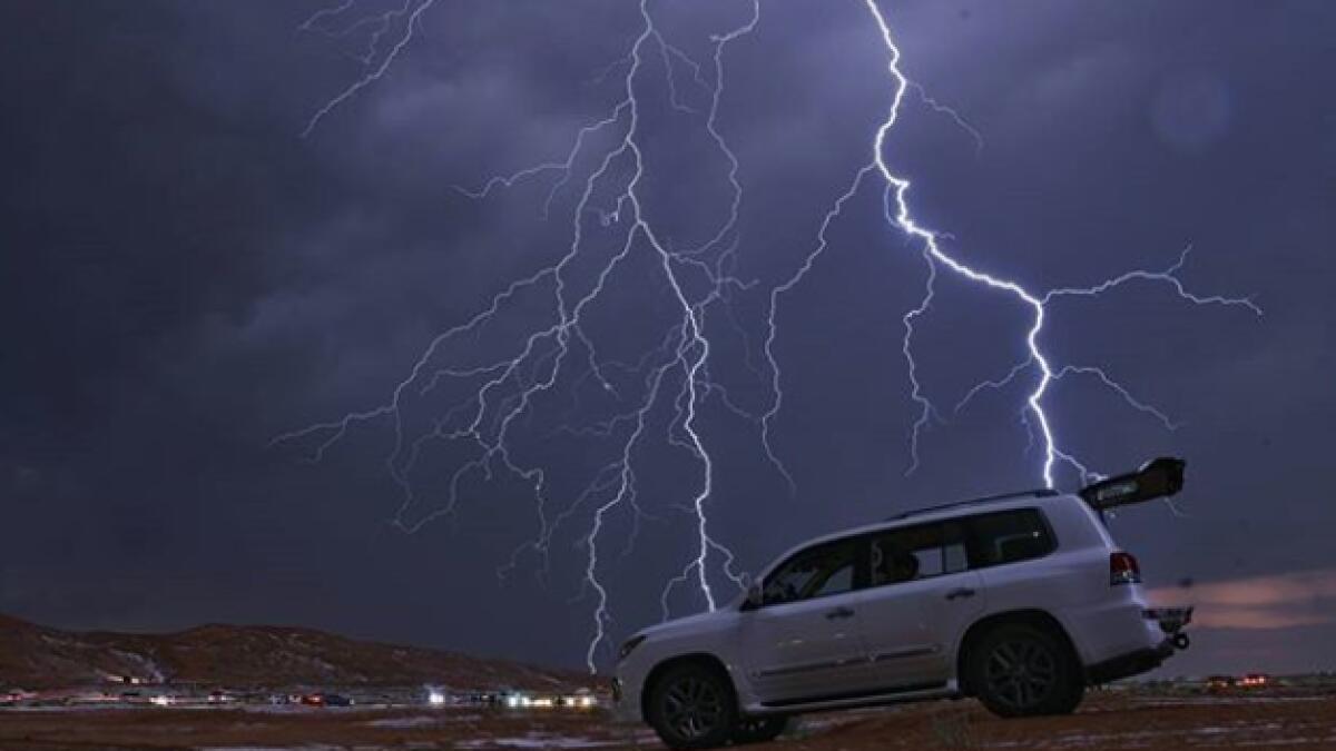 Spectacular lightning show lights up UAE skies