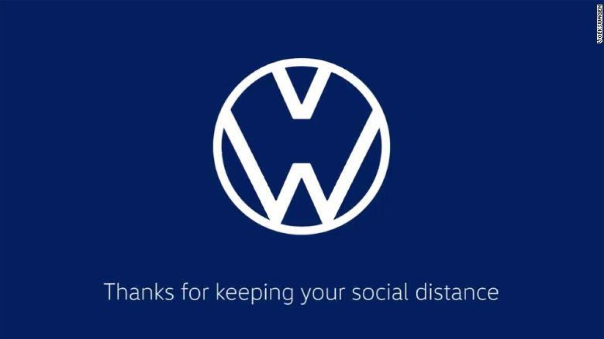 Volkswagen promoted a short video to create awareness and show support around social distancing. The brand also separated the V and W in their logo.