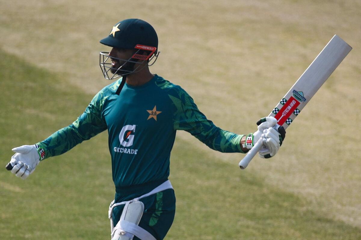 Pakistan's Shan Masood attends a practice session. — AFP