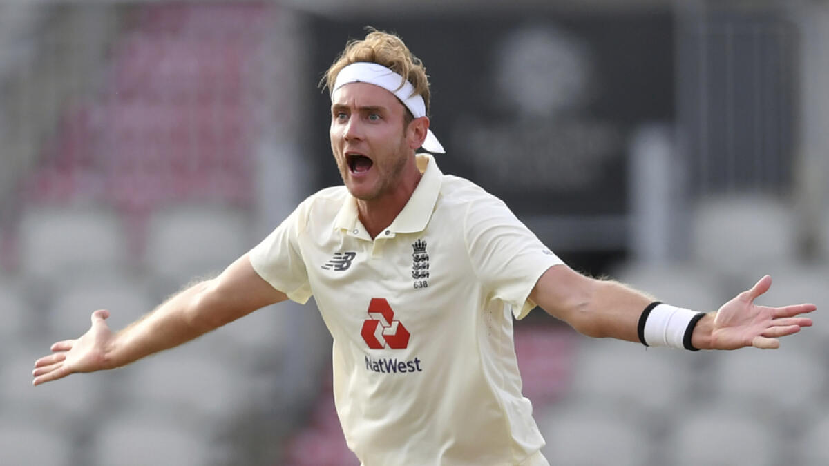 Stuart Broad was fined 15% of his match fee and given a demerit point for his behaviour on Saturday. - AFP