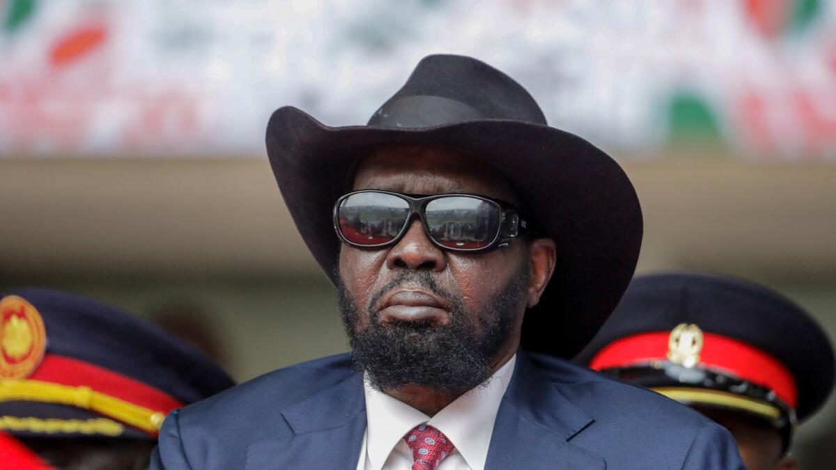 South Sudan's President Salva Kiir attends the swearing-in ceremony for Kenya's new president William Ruto, at Kasarani stadium in Nairobi, Kenya on Sept. 13, 2022. — AP file