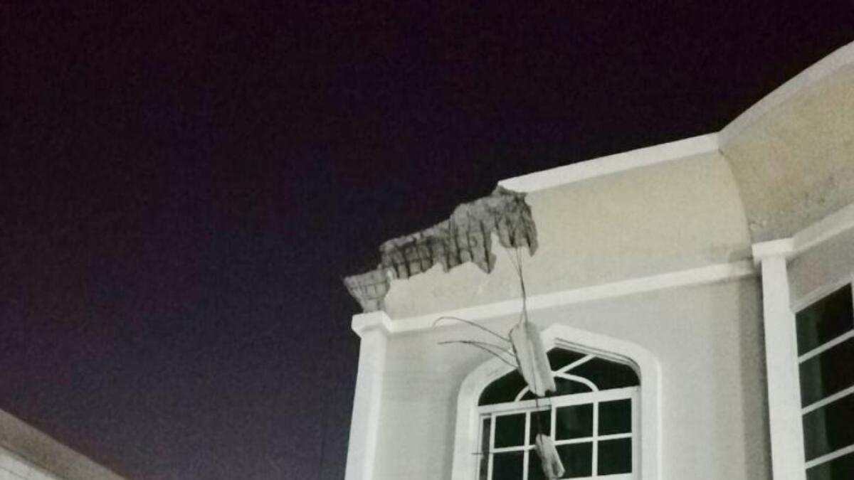 Family escapes unhurt as roof of house in Ajman collapses