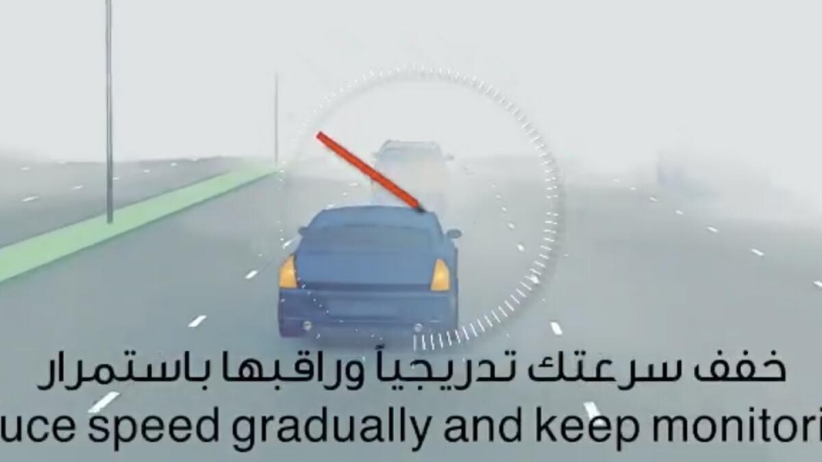 &gt; Avoid speeding and  follow traffic instructions during foggy conditions.