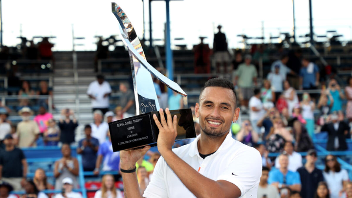 Nick Kyrgios of Australia won the 2019 Citi Open title after defeating Daniil Medvedev of Russia in the final. - AFP file