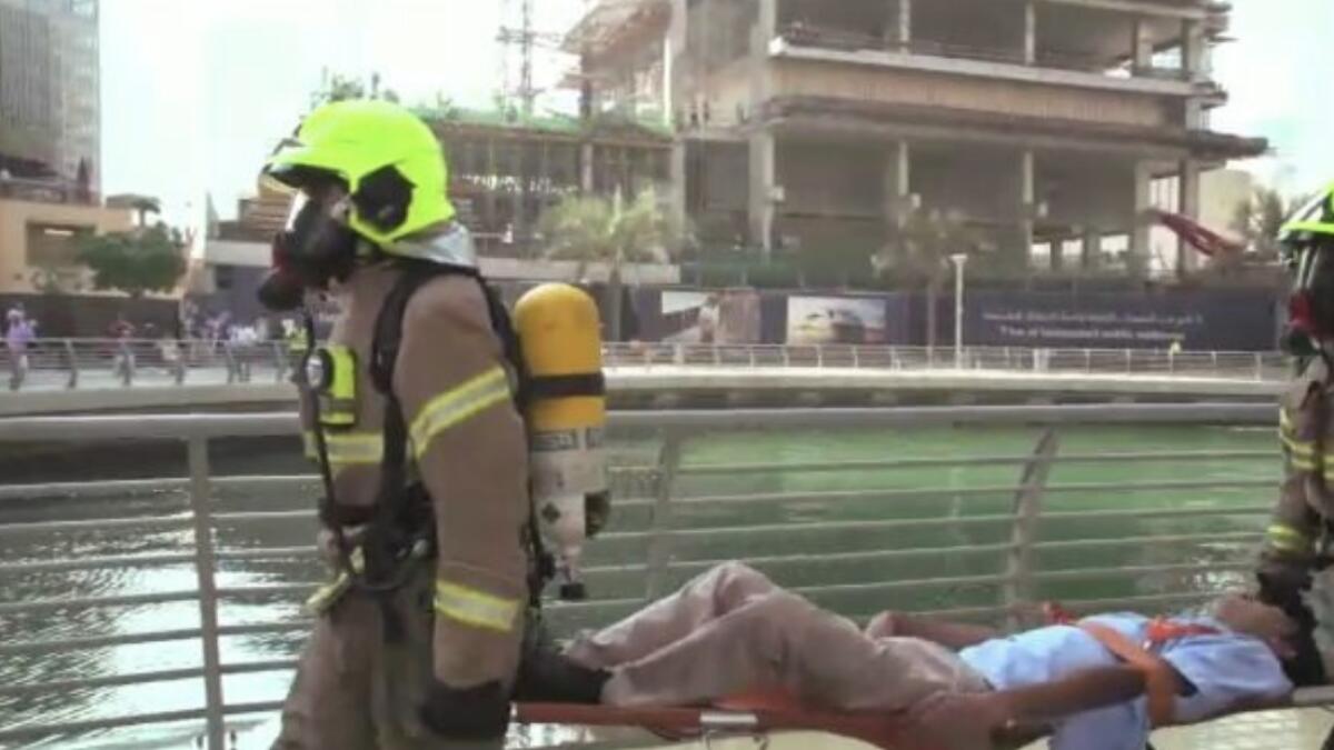 Video: Dubai Civil Defence display firefighting skills in Marina