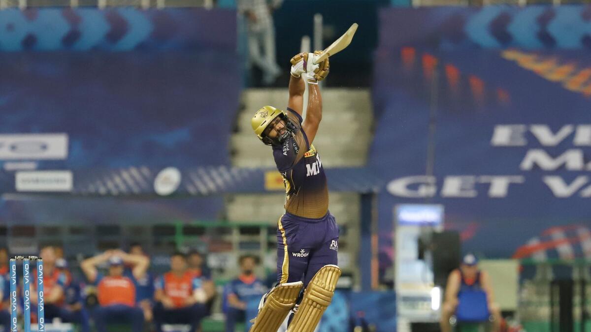 Rahul Tripathi plays a shot during the match against Mumbai. (BCCI)