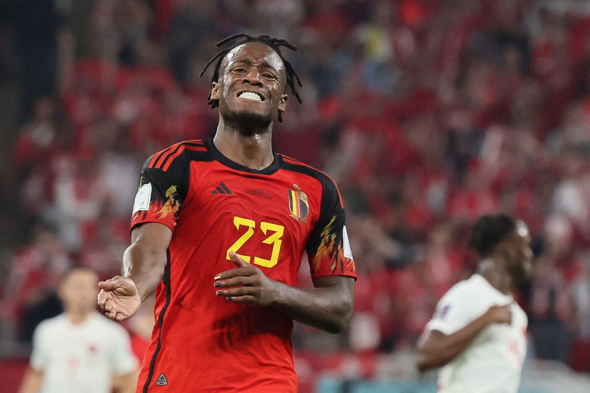 Belgium's fMichy Batshuayi celebrates after scoring against Canada on Wednesday. — AFP
