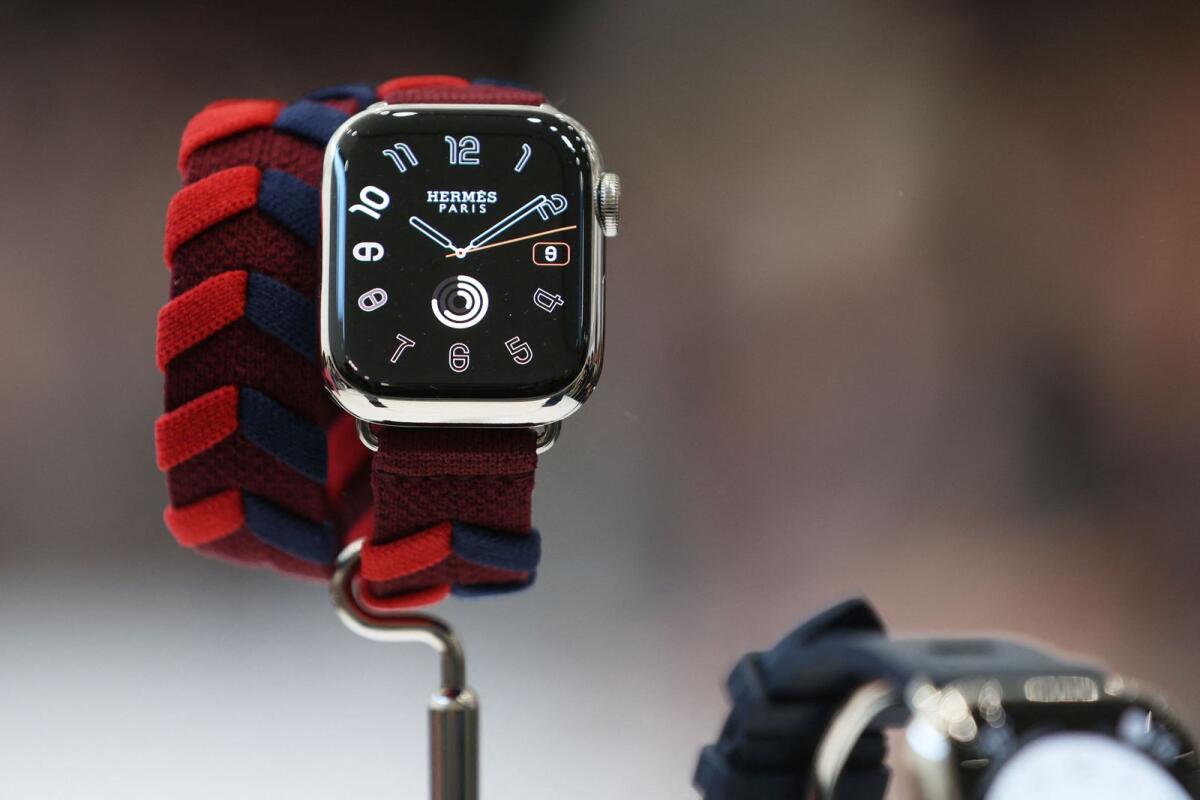Brand new Apple Watch Series 9 watches are displayed during an Apple event on September 12, 2023 in Cupertino, California. Photo: AFP