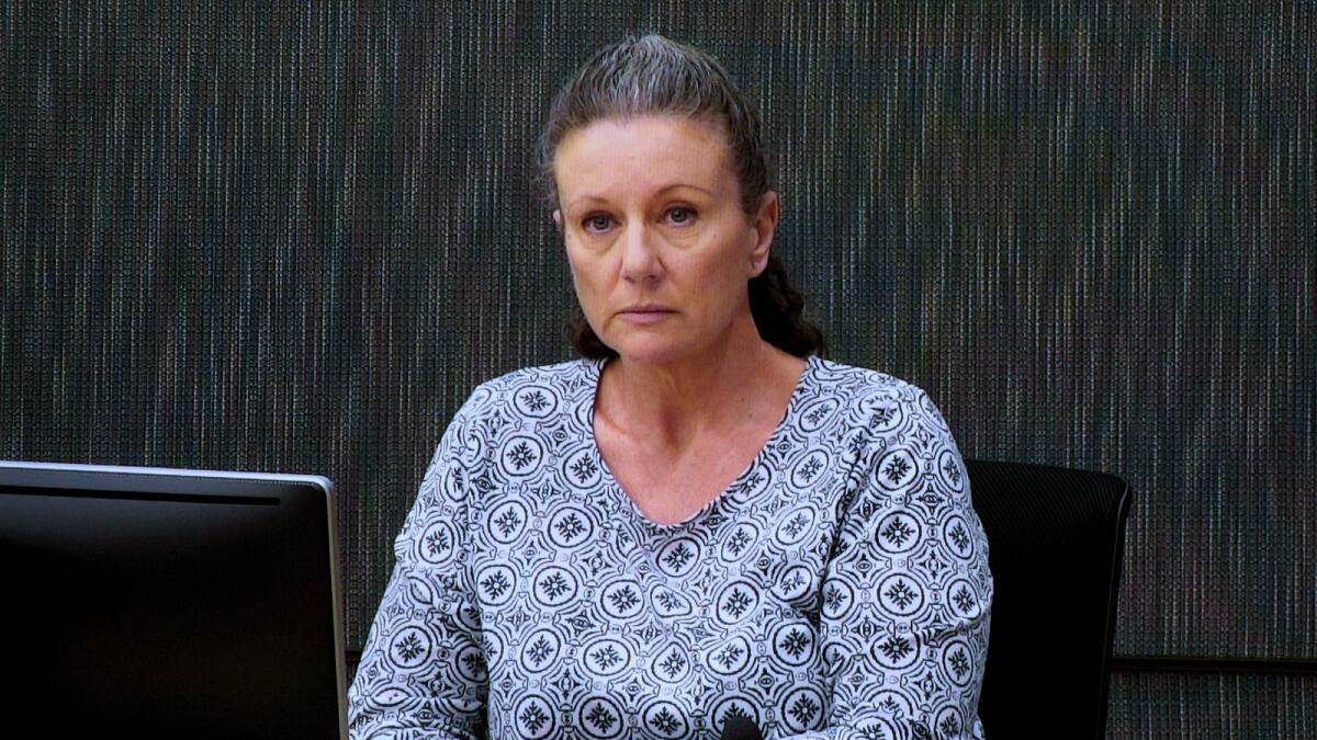 Kathleen Folbigg appears via video link during a convictions inquiry at the NSW Coroners Court, Sydney, Wednesday, May 1, 2019. -- AP file