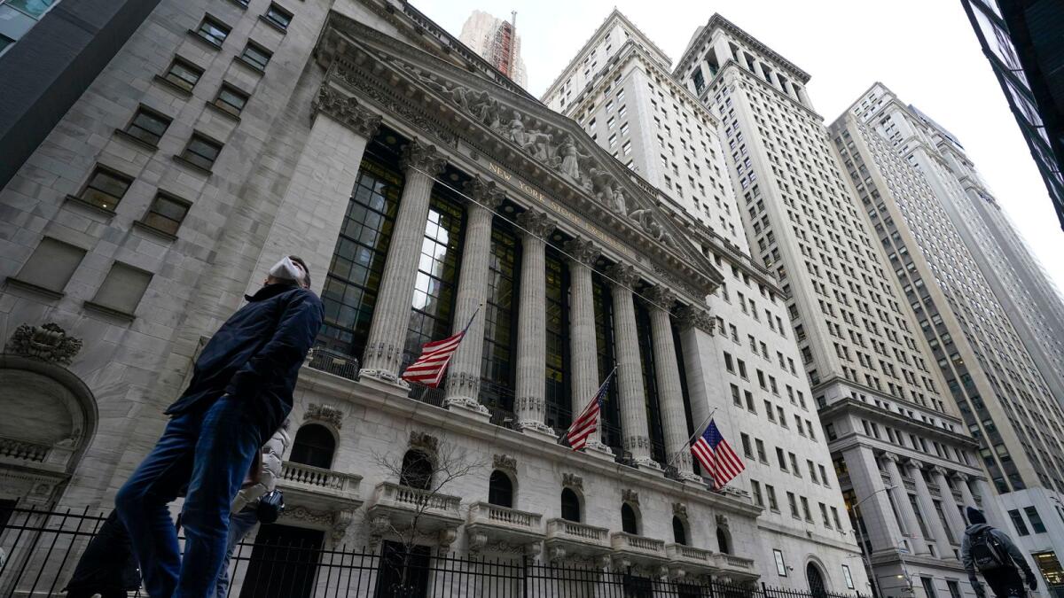 The New York Stock Exchange. Executives expect massive volatility across equity, debt and other markets if the US defaults on its debt.— AP