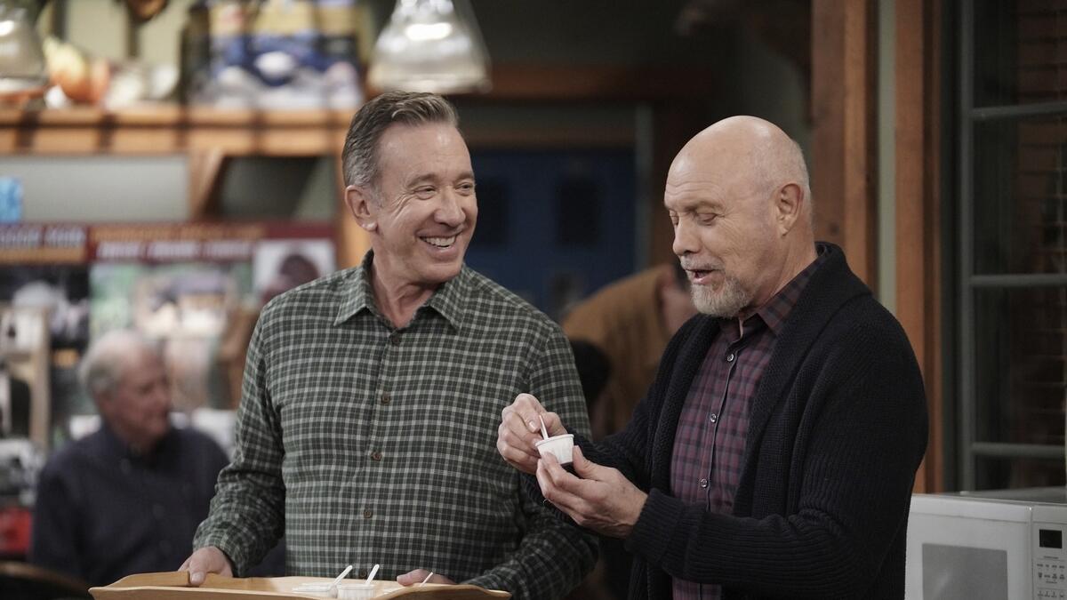 Tim Allen and Hector Elizondo in a scene from the comedy series Last Man Standing