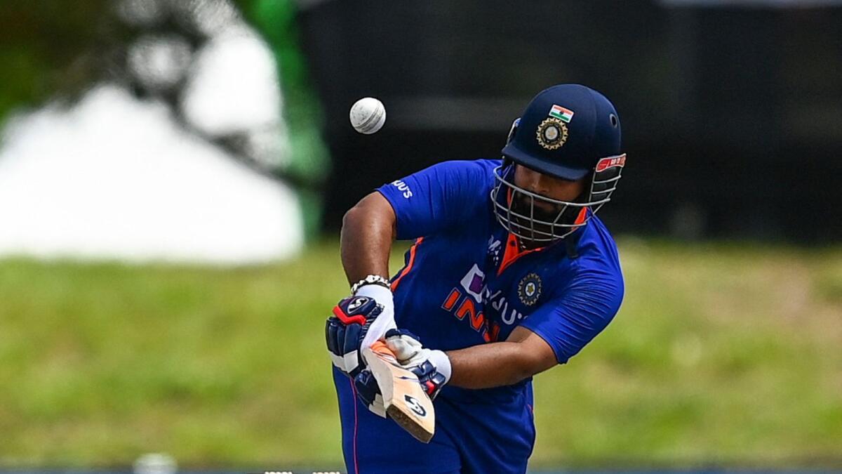 India's Rishabh Pant plays a shot during the fourth T20I against the West Indies in Lauderhill, Florida, on Saturday. — AFP
