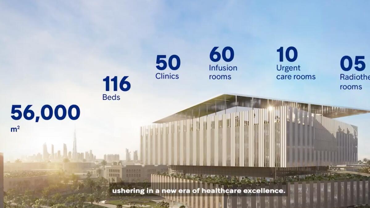 Screengrab from a video shows the design of the Hamdan Bin Rashid Cancer Hospital.