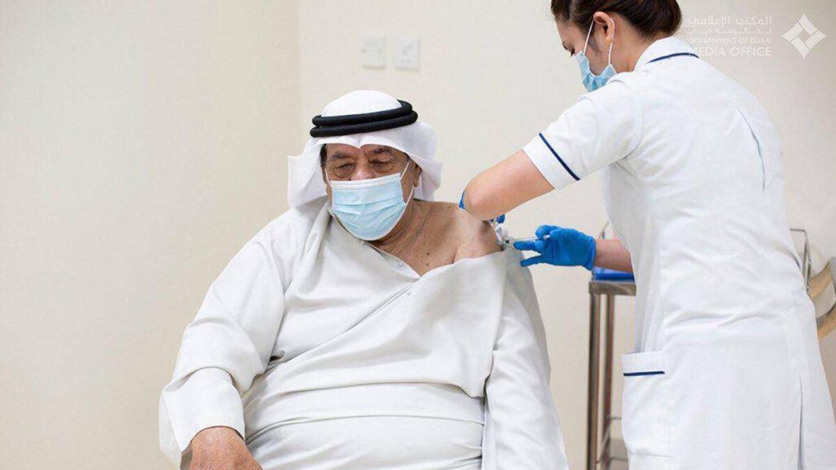 Ali Salem Ali Aladidi, 84, was among the first five residents to get the Pfizer vaccine in Dubai.