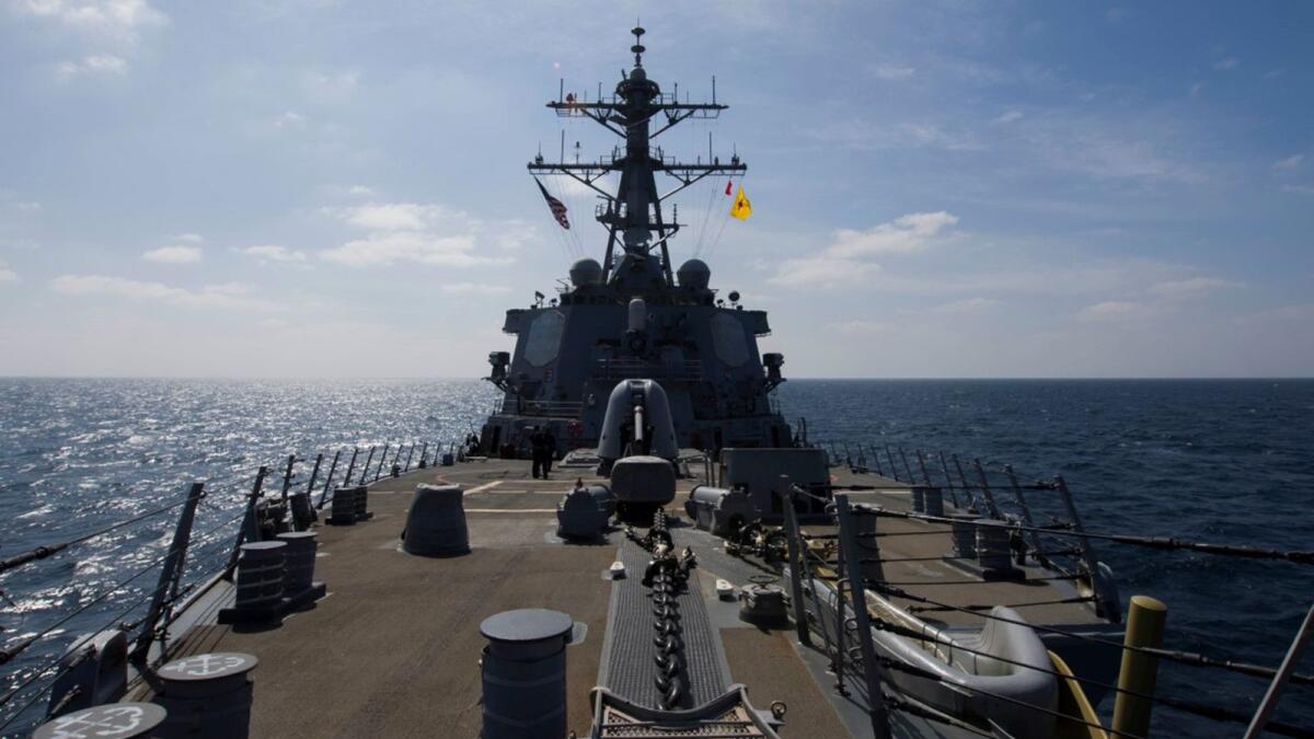 (FILES) This file photo US Navy photo obtained February 3, 2017 shows the Arleigh Burke-class guided-missile destroyer USS Cole (DDG 67). Photo: AFP