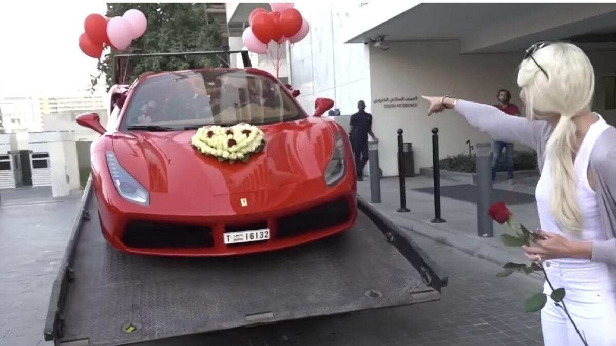 Video: Dubai expat gets 1000 roses, Ferrari for Valentines Day