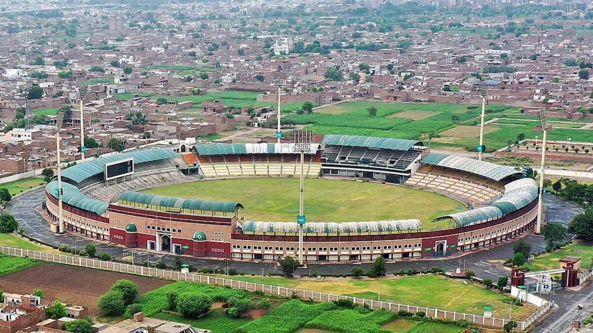 An aerial view of Multan Cricket Stadium which will host the first match of the Asia Cup 2023 tournament opener between Pakistan and Nepal on 30 August. - APP
