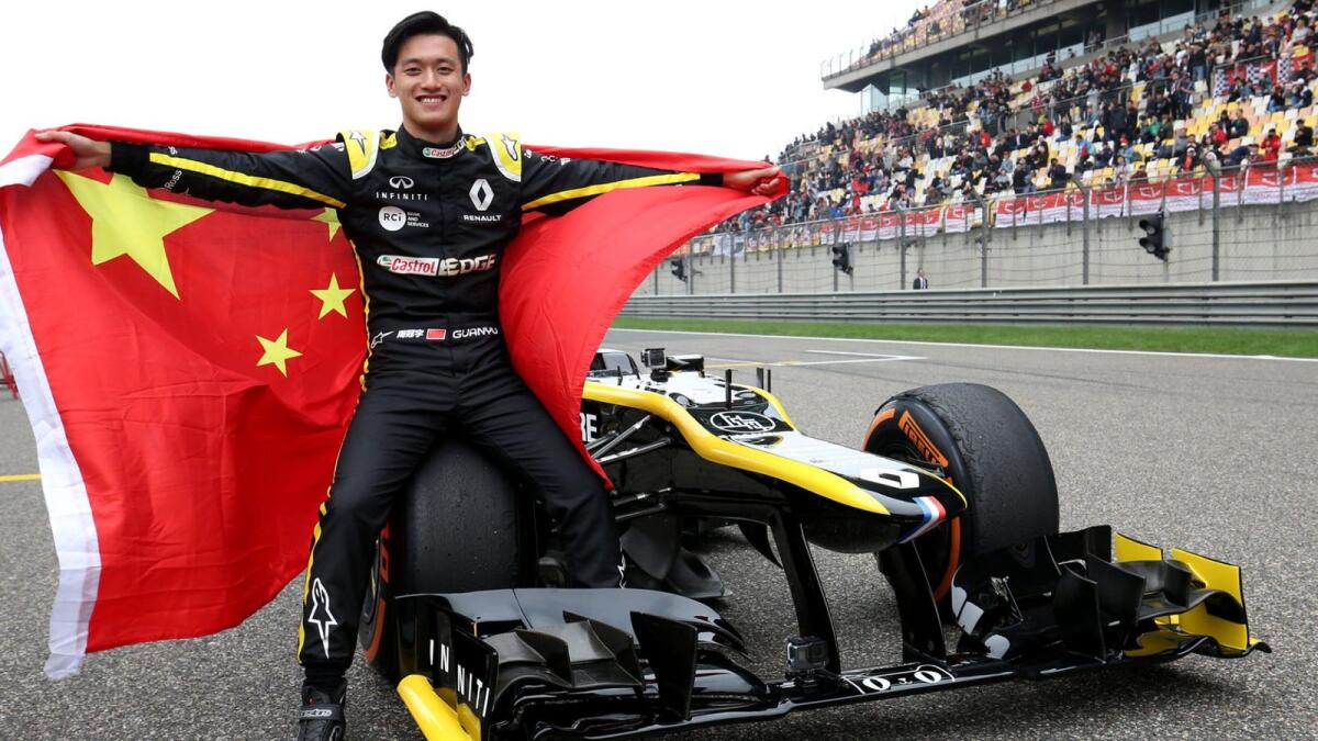 Guanyu Zhou is the team’s test driver and is currently leading the Formula Two championship. — F1 Twitter