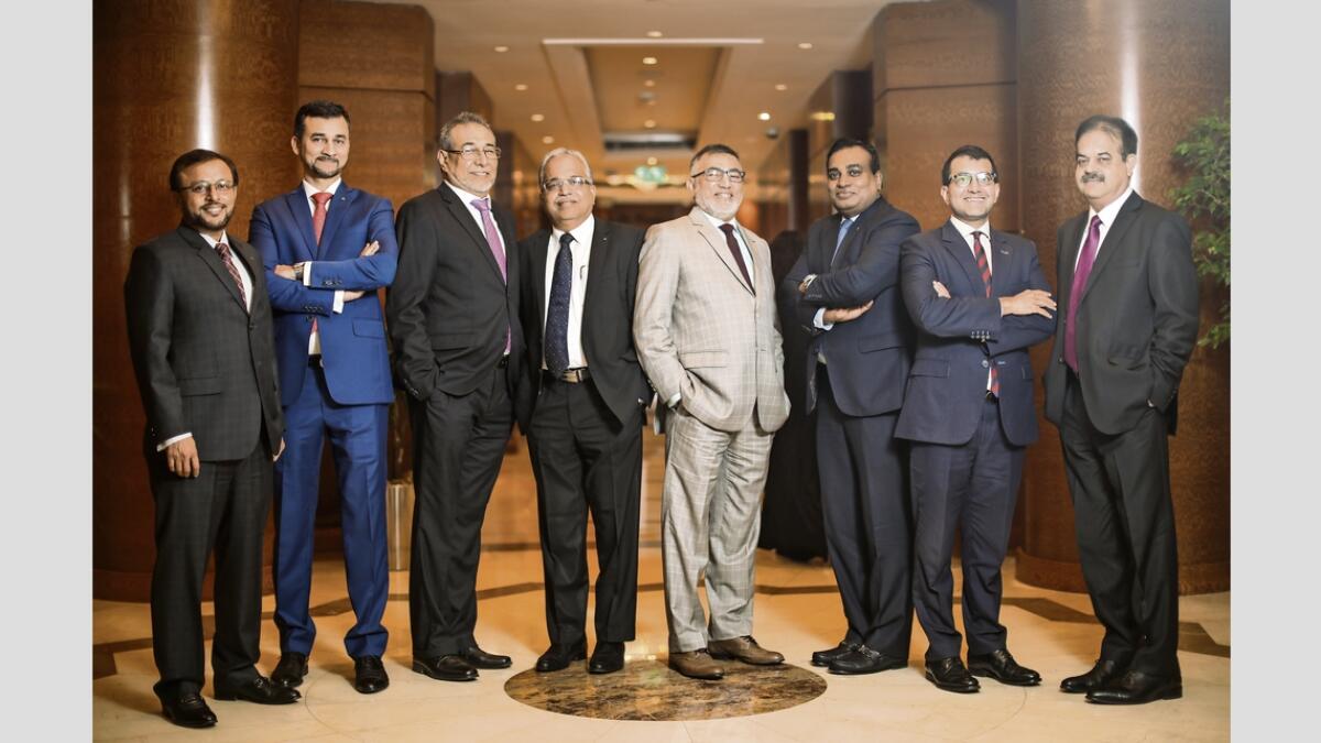 Leadership Team at Crowe (L to R): Atik Munshi, Saad Maniar, Illiyas Manjara, Davis Kallukaran, Dr. Khalid Maniar, James Mathew, Zayd Maniar and Khalid Mehmood.