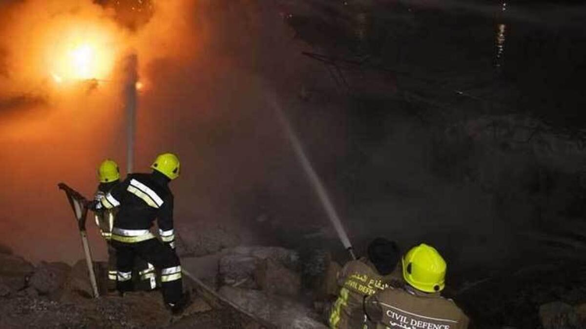 Firefighters douse blaze at six warehouses in Ajman