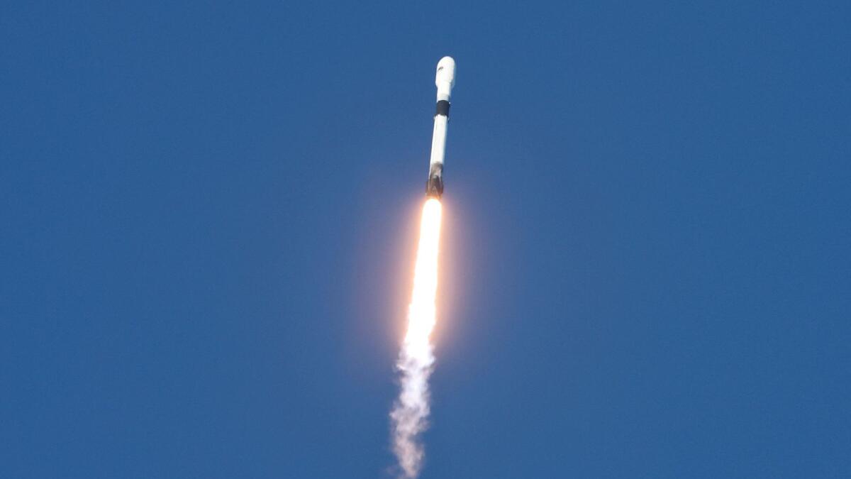 A SpaceX Falcon 9 rocket lifts off on the USSF-124 mission for the US Space Force and Missile Defense Agency in Cape Canaveral, Florida, on February 14, 2024. — Reuters