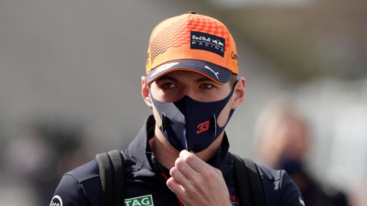 Red Bull driver Max Verstappen of the Netherlands arrives for the third free practice session ahead of the Portugal Formula One Grand Prix at the Algarve International Circuit near Portimao, Portugal. — AP