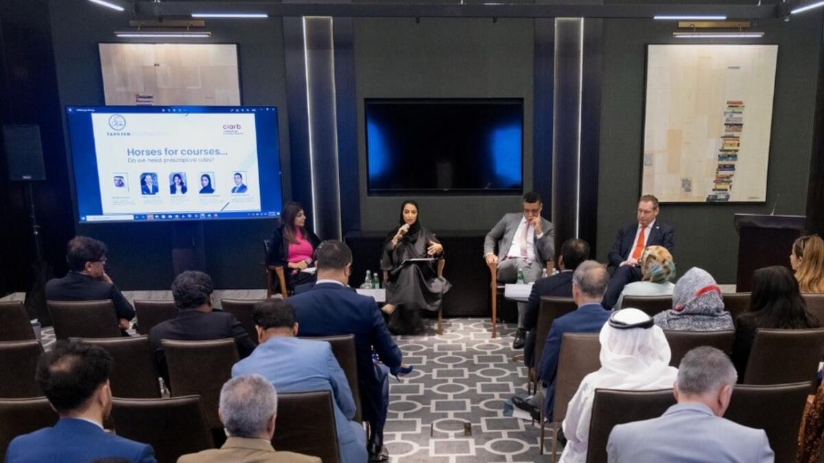 Participants at the panel discussion organised as part of Dubai Arbitration Week. — Supplied photo