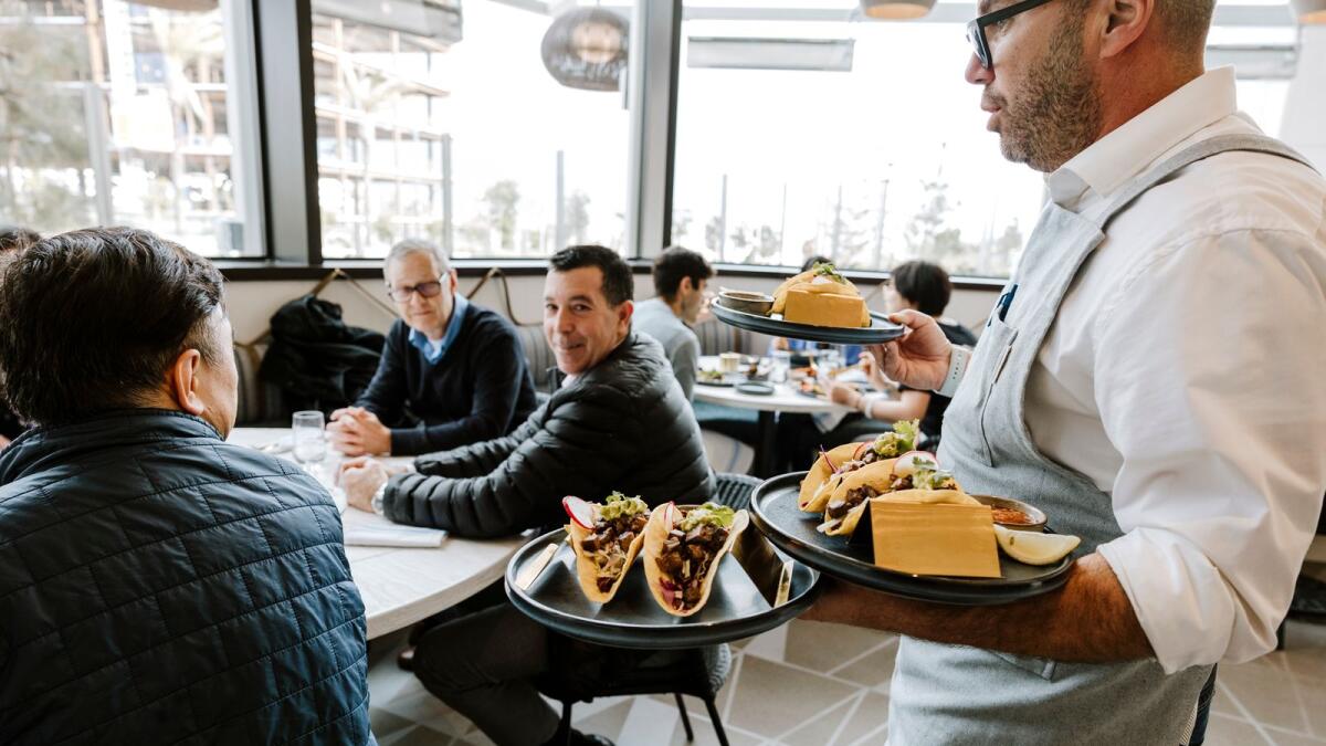 The Anecdote Restaurant in San Francisco. The Anecdote, on a biotech campus in South San Francisco, operates like a restaurant; it’s open to the public, but companies in the building subsidize their employees’ meals. (Carolyn Fong/The New York Times)