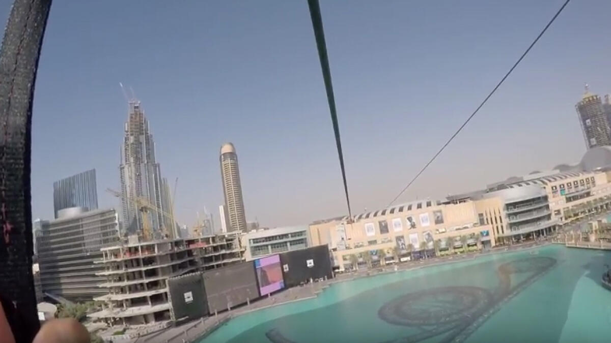 Zipping along Downtown Dubai