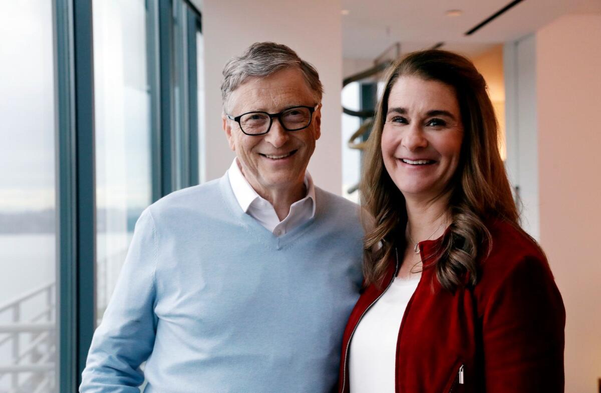 Bill and Melinda Gates pose for a photo in Kirkland, Washington, on February 1, 2019. — AP file