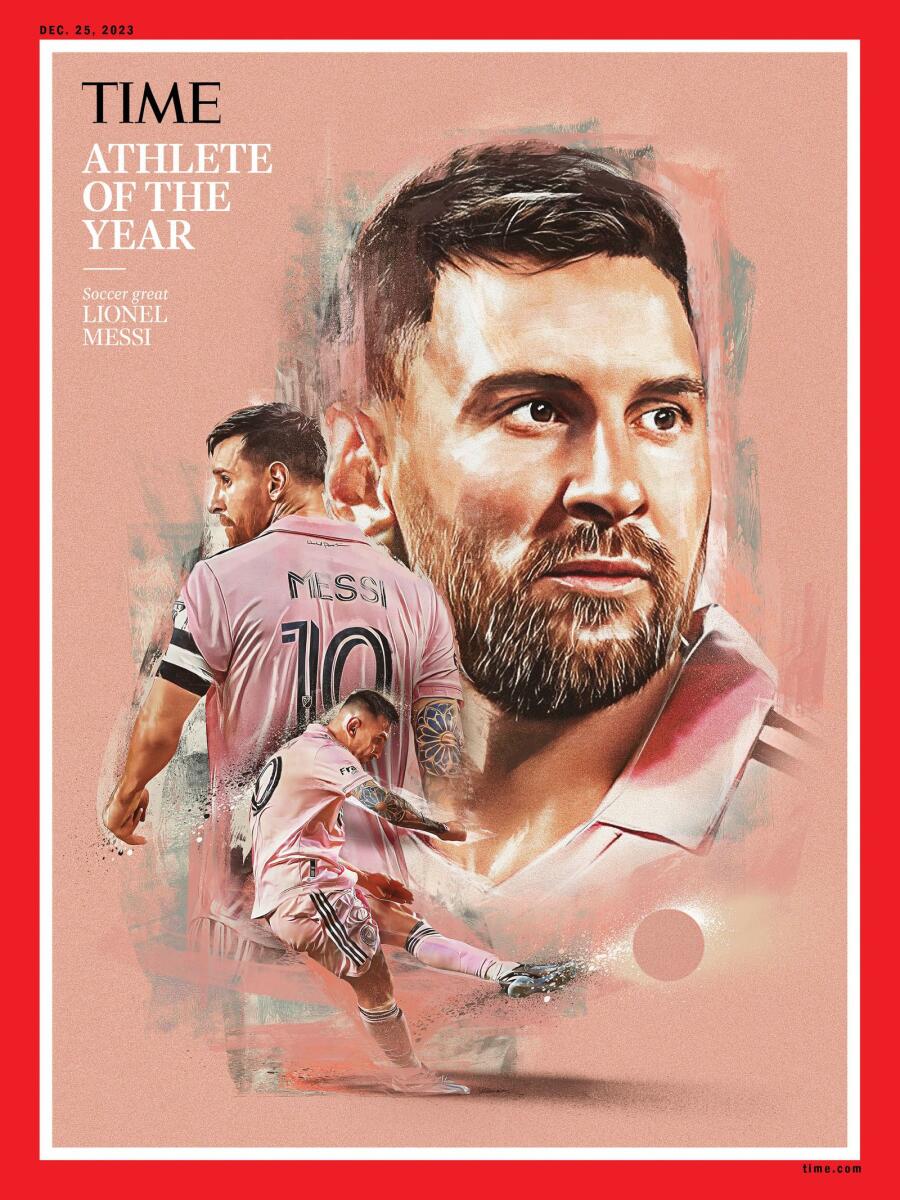 The cover of Time magazine with award winner Lionel Messi. - Photo @TIME X