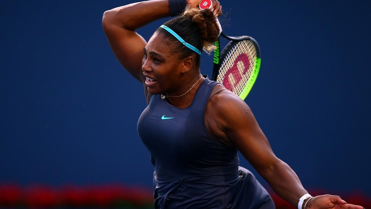 Serena powers past Osaka, Halep retires hurt
